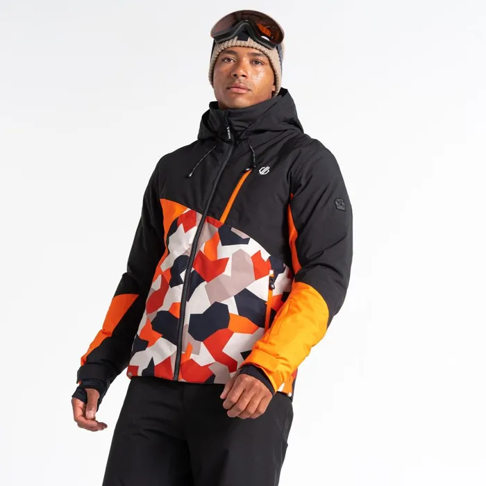 Dare 2b Ski Jackets Baseplate Ski Jacket Black Orange Geo 8211 Men