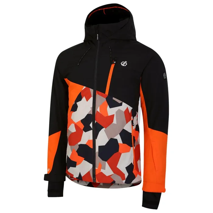 Dare 2b Ski Jackets Baseplate Ski Jacket Black Orange Geo 8211 Men