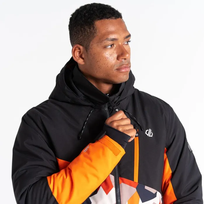 Dare 2b Ski Jackets Baseplate Ski Jacket Black Orange Geo 8211 Men