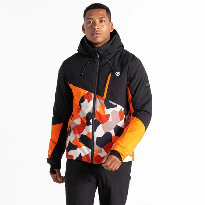 Dare 2b Ski Jackets Baseplate Ski Jacket Black Orange Geo 8211 Men