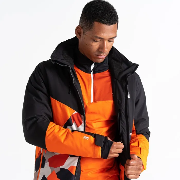 Dare 2b Ski Jackets Baseplate Ski Jacket Black Orange Geo 8211 Men