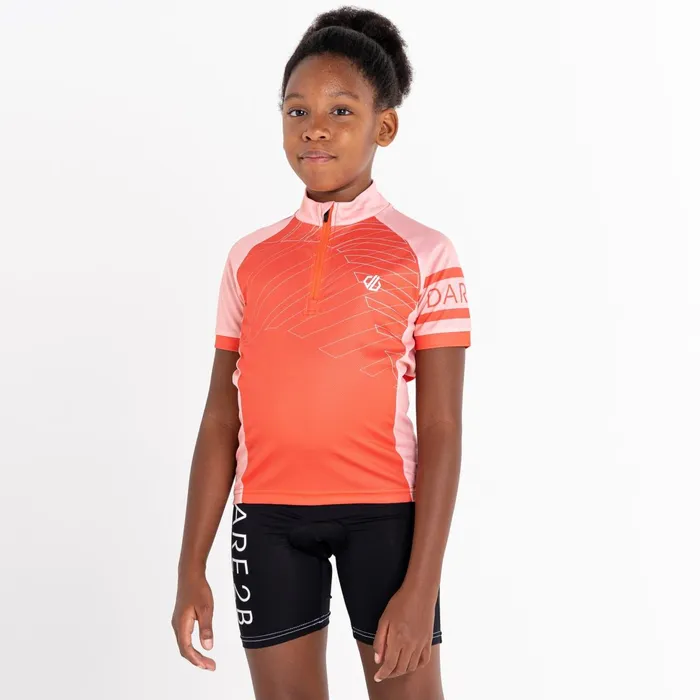 Dare 2b TShirts and Tops Speed Up Cycling Jersey Neon Peach 8211 Kids