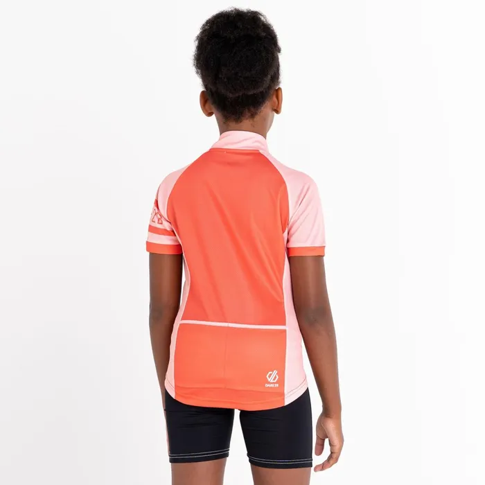 Dare 2b TShirts and Tops Speed Up Cycling Jersey Neon Peach 8211 Kids