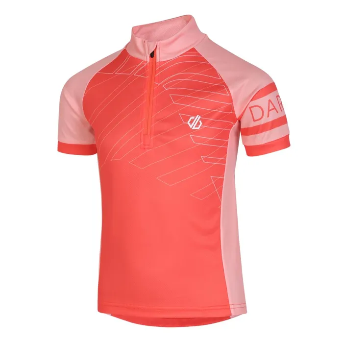 Dare 2b TShirts and Tops Speed Up Cycling Jersey Neon Peach 8211 Kids