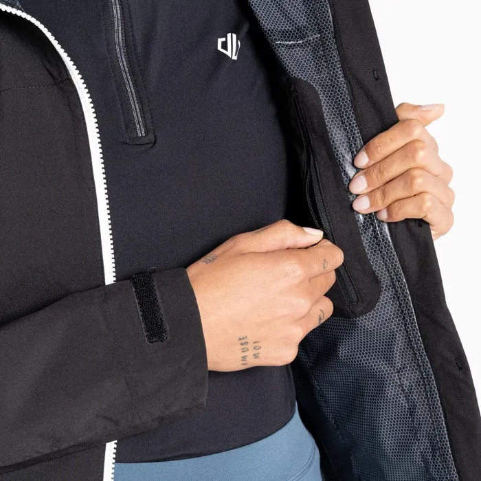 Dare 2b Waterproof Jackets Checkpoint Iii Recycled Waterproof Jacket Black Orion Grey 8211 Women