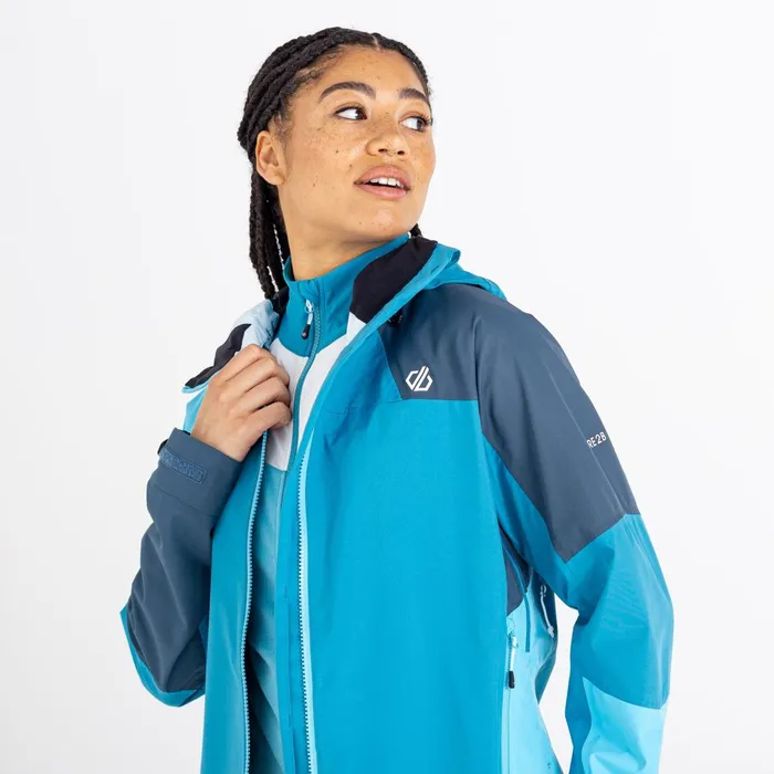 Dare 2b Waterproof Jackets Checkpoint Iii Recycled Waterproof Jacket Capri Blue Crystal Seas 8211 Women