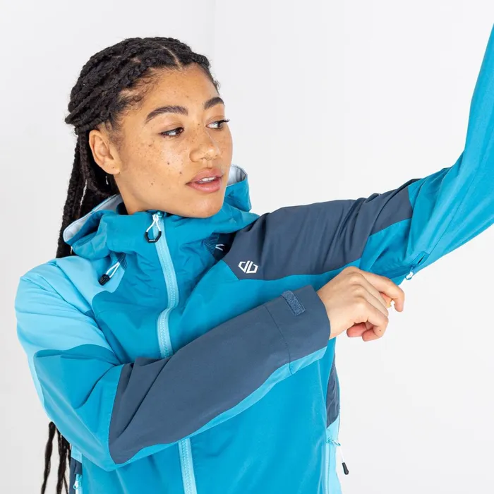 Dare 2b Waterproof Jackets Checkpoint Iii Recycled Waterproof Jacket Capri Blue Crystal Seas 8211 Women