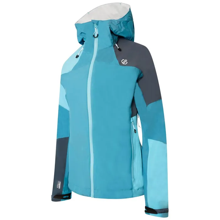 Dare 2b Waterproof Jackets Checkpoint Iii Recycled Waterproof Jacket Capri Blue Crystal Seas 8211 Women