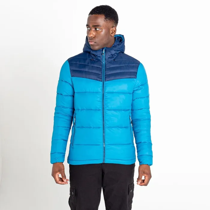 Dare 2b Waterproof Jackets Hot Shot Hooded Baffled Jacket Dark Methyl Nighfall Navy 8211 Men