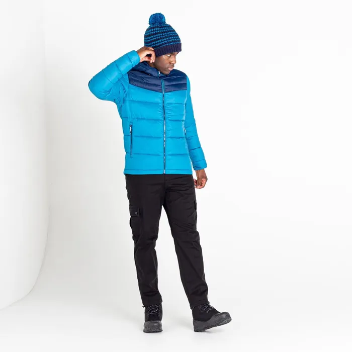 Dare 2b Waterproof Jackets Hot Shot Hooded Baffled Jacket Dark Methyl Nighfall Navy 8211 Men