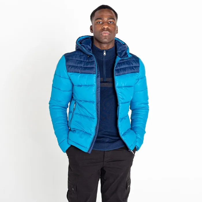 Dare 2b Waterproof Jackets Hot Shot Hooded Baffled Jacket Dark Methyl Nighfall Navy 8211 Men