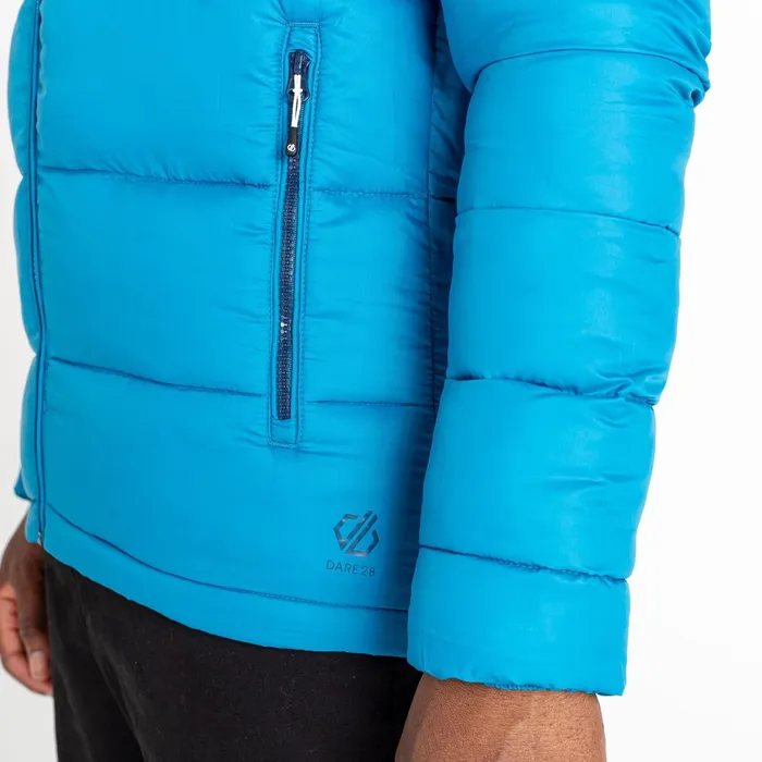 Dare 2b Waterproof Jackets Hot Shot Hooded Baffled Jacket Dark Methyl Nighfall Navy 8211 Men