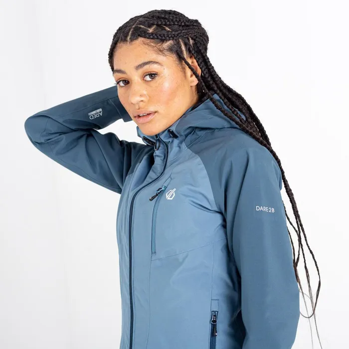 Dare 2b Waterproof Jackets Veritas Era Recycled Waterproof Jacket Bluestone Orin Grey 8211 Women