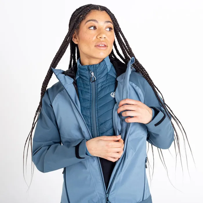 Dare 2b Waterproof Jackets Veritas Era Recycled Waterproof Jacket Bluestone Orin Grey 8211 Women