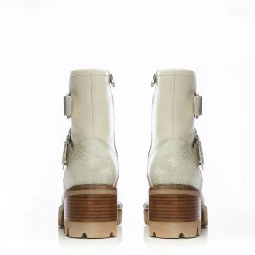 Delihla Cream Leather Women Moda In Pelle Ankle Boots Delihla Cream Leather Women Moda In Pelle Ankle Boots