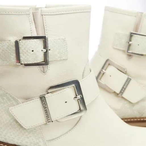 Delihla Cream Leather Women Moda In Pelle Ankle Boots Delihla Cream Leather Women Moda In Pelle Ankle Boots
