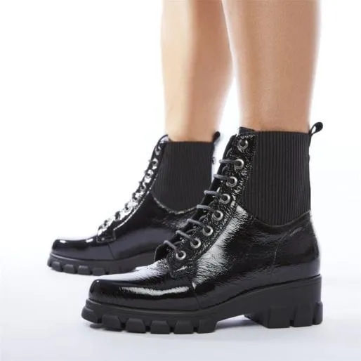 Demmie Black Patent Leather Women Moda In Pelle Ankle Boots Demmie Black Patent Leather Women Moda In Pelle Ankle Boots