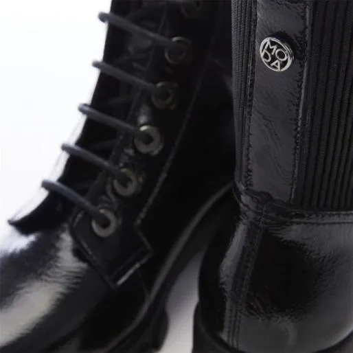Demmie Black Patent Leather Women Moda In Pelle Ankle Boots Demmie Black Patent Leather Women Moda In Pelle Ankle Boots
