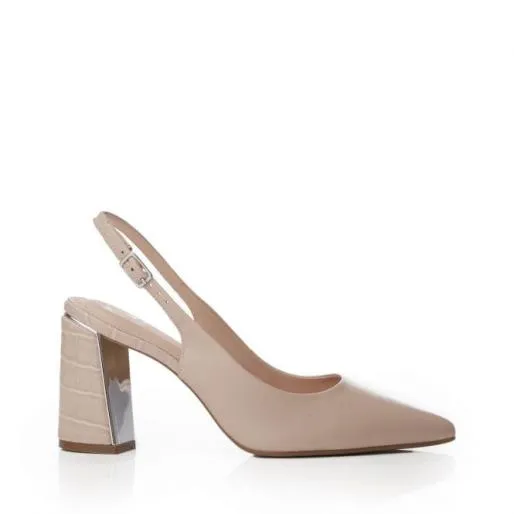 Denize Cameo Leather Women Moda In Pelle Mid Heel Shoes