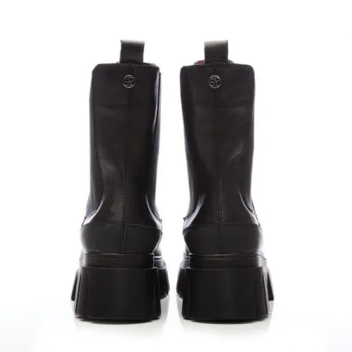 Diiva Black Leather Women Moda In Pelle Ankle Boots Diiva Black Leather Women Moda In Pelle Ankle Boots