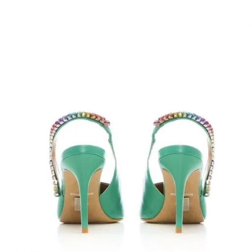 Divah Green Leather Women Moda In Pelle Mid Heel Shoes Divah Green Leather Women Moda In Pelle Mid Heel Shoes