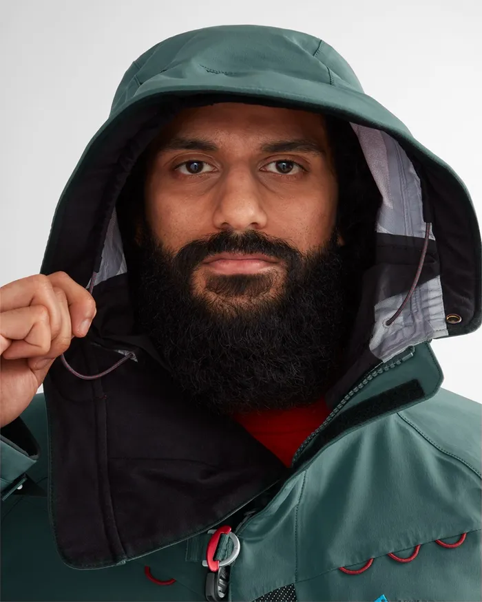 Draupner Waterproof Cutan Jacket Dark Deep Sea Men Klttermusen Waterproof Jackets