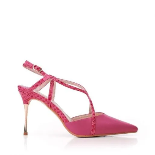 Dreaming Pink Porvair Women Moda In Pelle Mid Heel Shoes