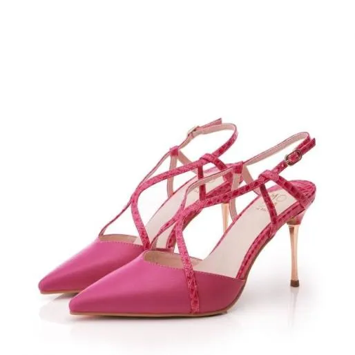 Dreaming Pink Porvair Women Moda In Pelle Mid Heel Shoes Dreaming Pink Porvair Women Moda In Pelle Mid Heel Shoes