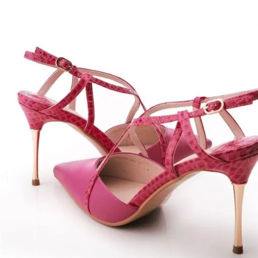 Dreaming Pink Porvair Women Moda In Pelle Mid Heel Shoes Dreaming Pink Porvair Women Moda In Pelle Mid Heel Shoes