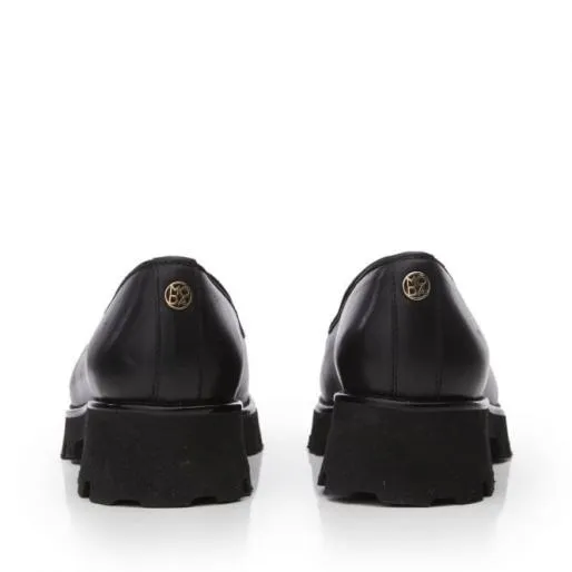 Easton Black Leather Women Moda In Pelle Brogues And Loafers Easton Black Leather Women Moda In Pelle Brogues And Loafers