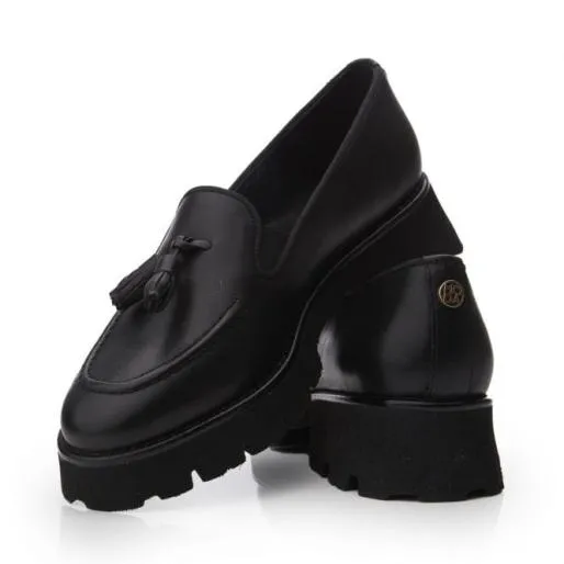 Easton Black Leather Women Moda In Pelle Brogues And Loafers Easton Black Leather Women Moda In Pelle Brogues And Loafers