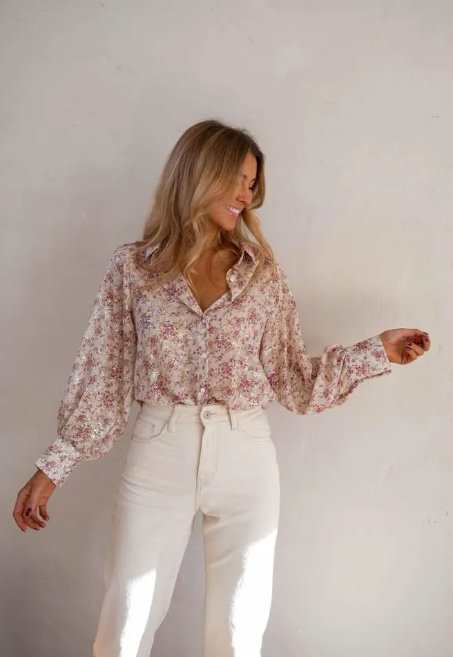 Easy Clothes Beige And Pink Nara Shirt Women039s Clothing Shirts