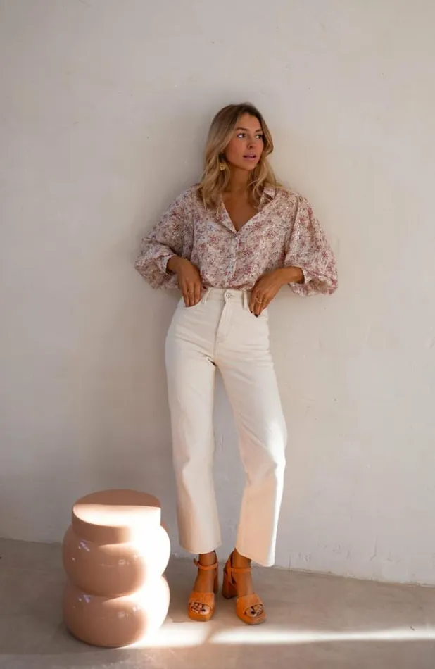 Easy Clothes Beige And Pink Nara Shirt Women039s Clothing Shirts Easy Clothes Beige And Pink Nara Shirt Women039s Clothing Shirts