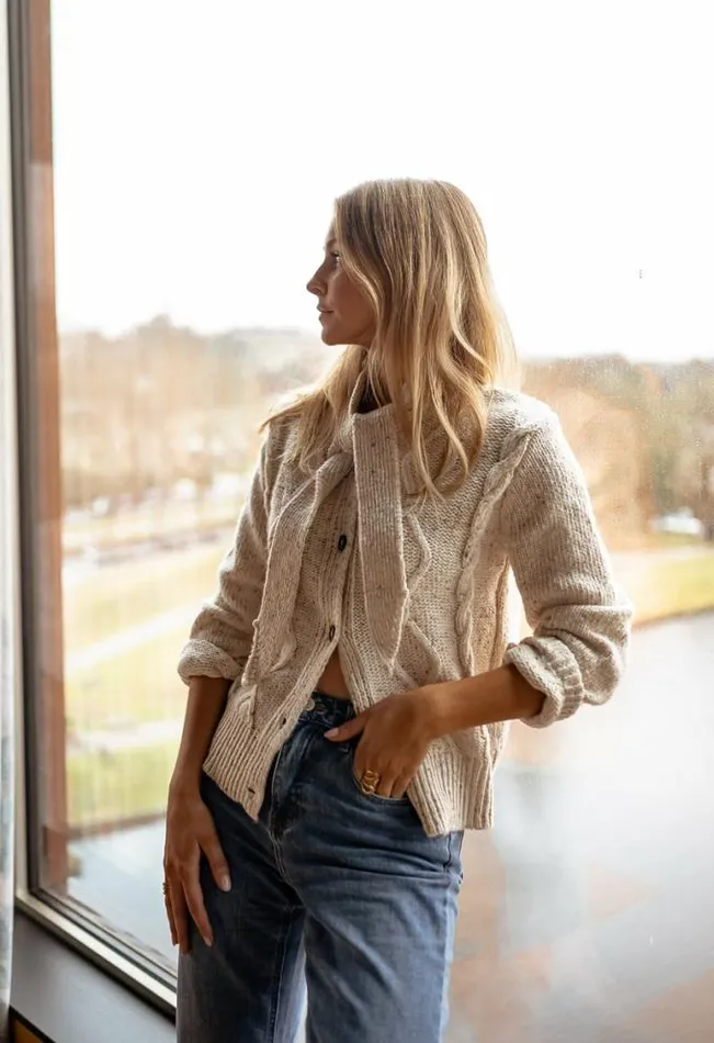 Easy Clothes Beige Bachir Cardigan Women039s Clothing Cardigans