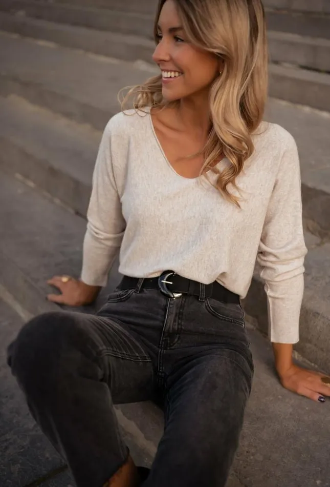 Easy Clothes Beige Bouma Thin Sweater Beige Women039s Clothing Sweaters