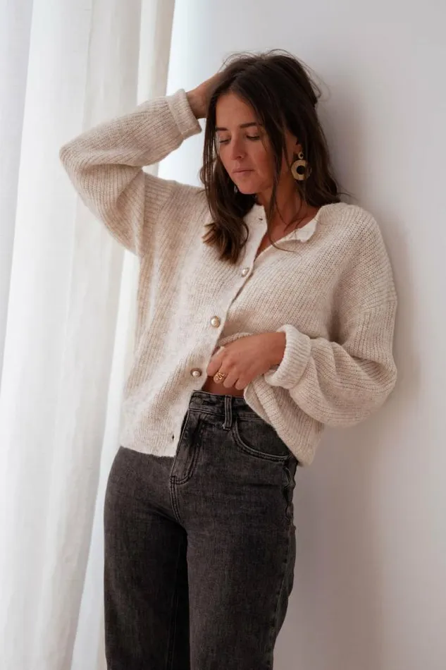 Easy Clothes Beige Rufus Cardigan Women039s Clothing Cardigans
