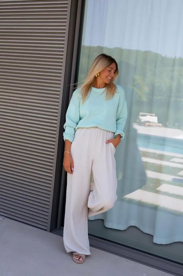 Easy Clothes Beige Shiva Cotton Gauze Pants Beige Women039s Clothing Pants and Jeans