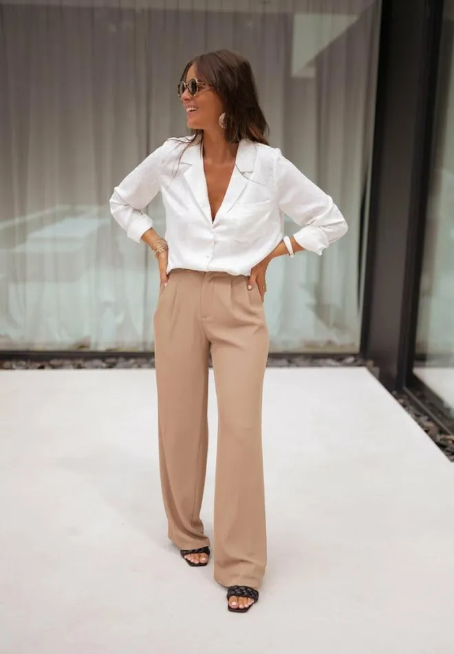 Easy Clothes Beige Victor Pants Beige Women039s Clothing Pants and Jeans