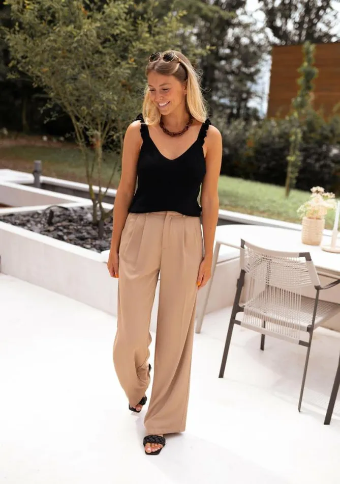 Easy Clothes Beige Victor Pants Beige Women039s Clothing Pants and Jeans