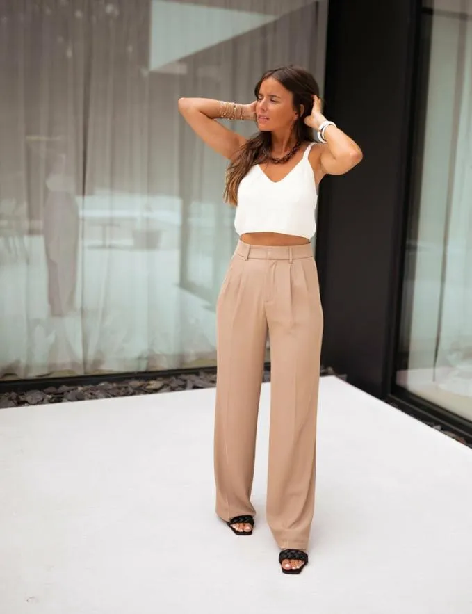 Easy Clothes Beige Victor Pants Beige Women039s Clothing Pants and Jeans