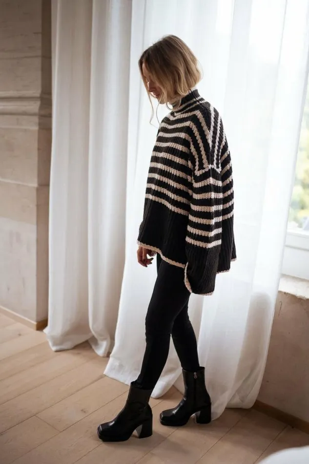 Easy Clothes Black And Ecru Striped Genna Sweater Women039s Clothing Sweaters Easy Clothes Black And Ecru Striped Genna Sweater Women039s Clothing Sweaters