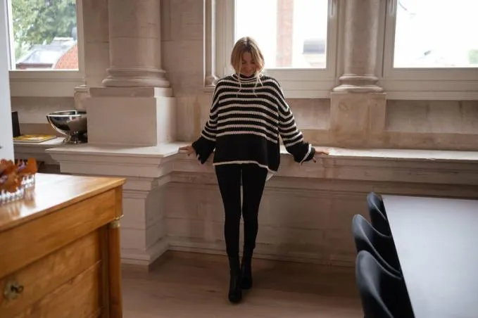 Easy Clothes Black And Ecru Striped Genna Sweater Women039s Clothing Sweaters Easy Clothes Black And Ecru Striped Genna Sweater Women039s Clothing Sweaters