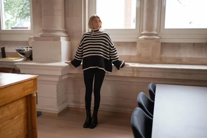 Easy Clothes Black And Ecru Striped Genna Sweater Women039s Clothing Sweaters Easy Clothes Black And Ecru Striped Genna Sweater Women039s Clothing Sweaters