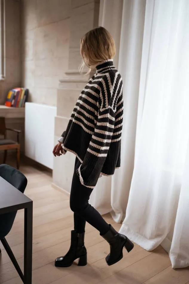 Easy Clothes Black And Ecru Striped Genna Sweater Women039s Clothing Sweaters Easy Clothes Black And Ecru Striped Genna Sweater Women039s Clothing Sweaters