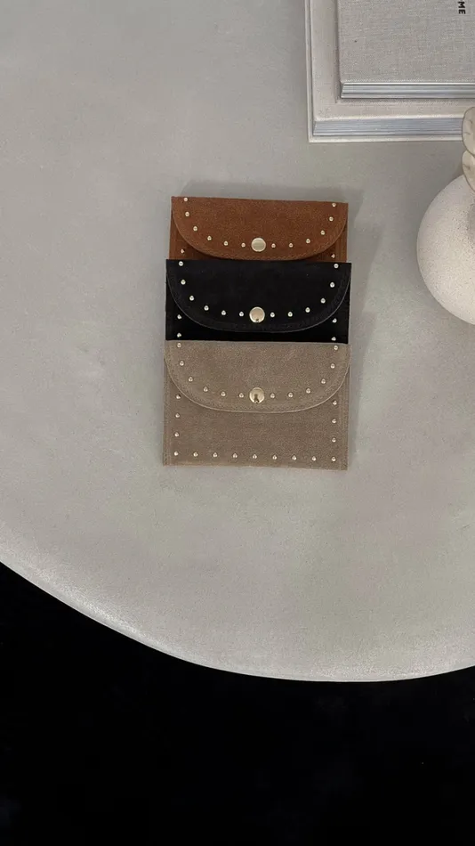 Easy Clothes Black Bil Leather Pouch Black Jewelry and Accessories Handbags