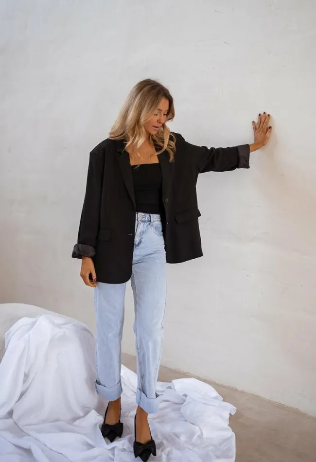 Easy Clothes Black Cassie Blazer Women039s Clothing Blazers