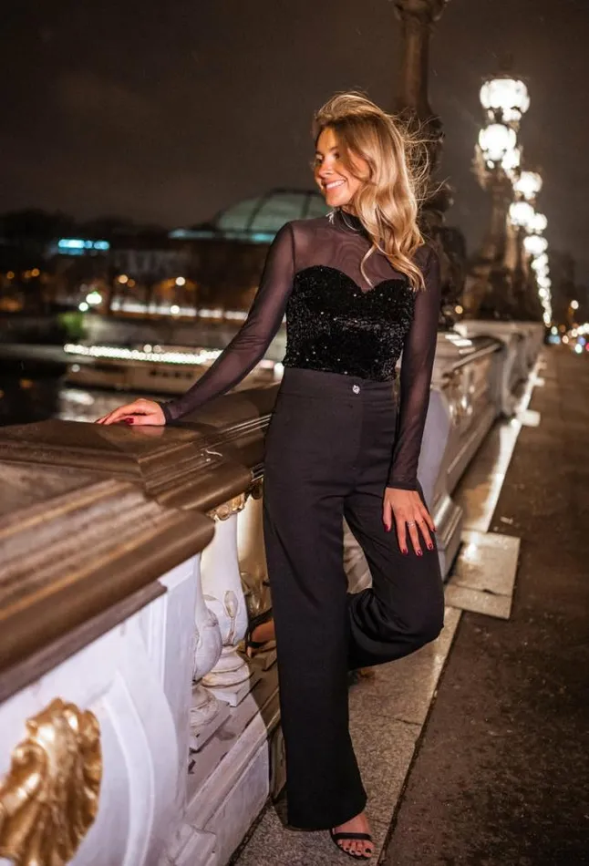 Easy Clothes Black Glittery Mandy Blouse Women039s Clothing Blouses