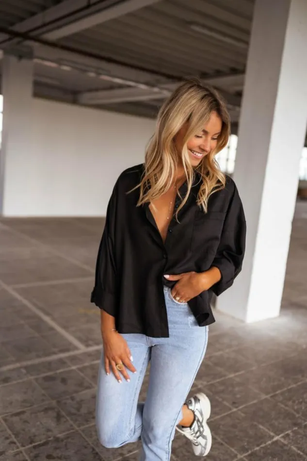Easy Clothes Black Ines Shirt Black Women039s Clothing Shirts Easy Clothes Black Ines Shirt Black Women039s Clothing Shirts