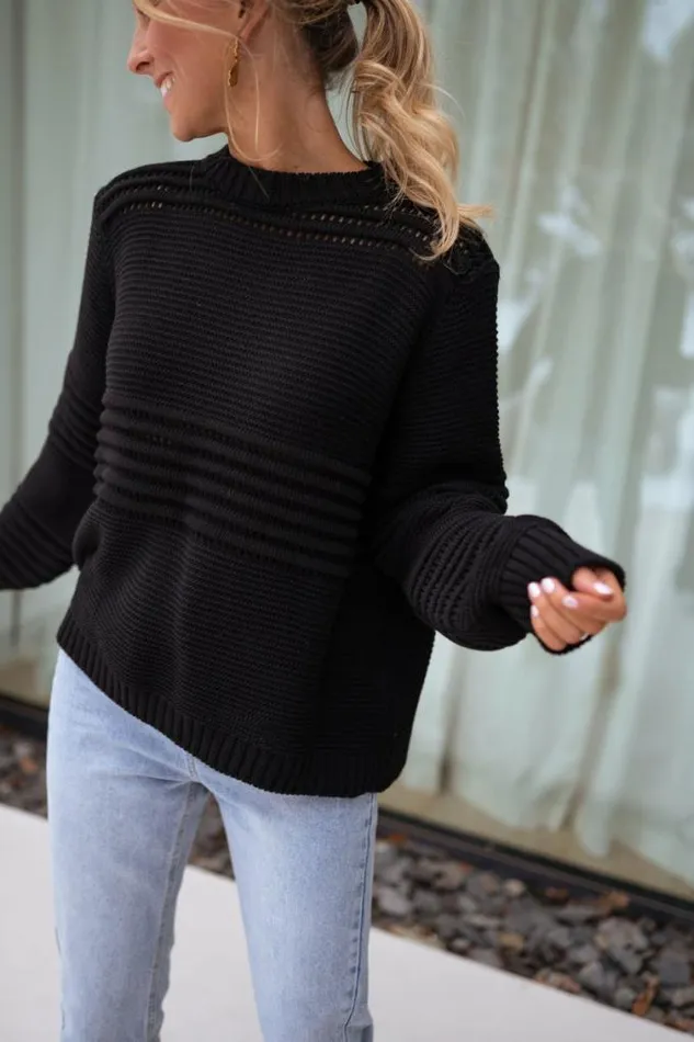 Easy Clothes Black Miley Sweater Black Women039s Clothing Sweaters