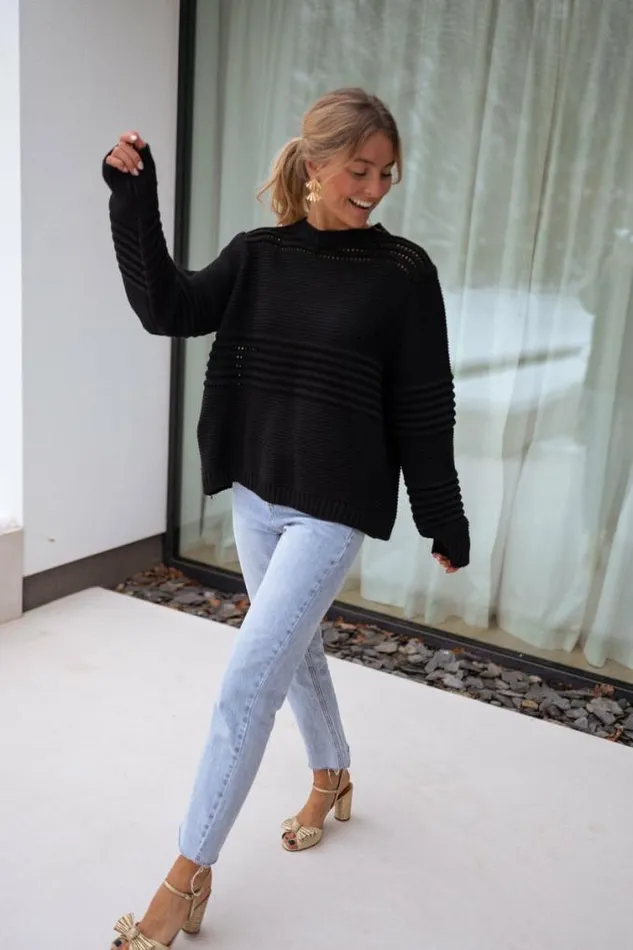 Easy Clothes Black Miley Sweater Black Women039s Clothing Sweaters